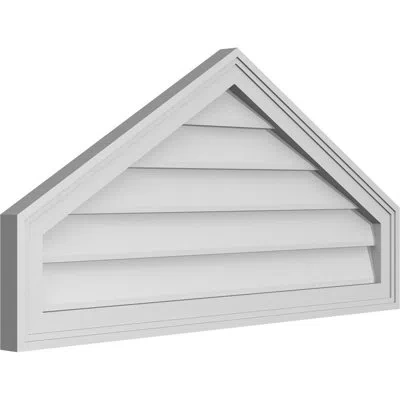 Ekena Millwork Peaked Surface Mount Signature Urethane Non-functional Gable Vent 7/12 Pitch Primed Tan