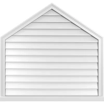 Ekena Millwork Peaked Surface Mount Signature Urethane Non-functional Gable Vent 8/12 Pitch Primed Tan