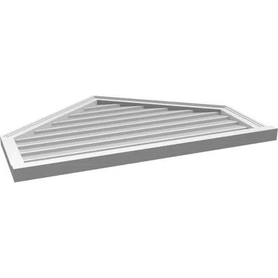 Ekena Millwork Peaked Surface Mount Signature Urethane Non-functional Gable Vent 9/12 Pitch Primed Tan