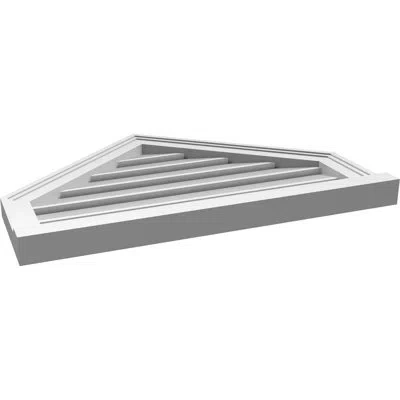 Ekena Millwork Peaked Top Surface Mount Signature Urethane Functional Gable Vent 10/12 Pitch, Primed Tan