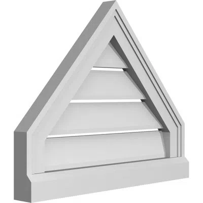 Ekena Millwork Peaked Top Surface Mount Signature Urethane Functional Gable Vent 13/12 Pitch, Primed Tan