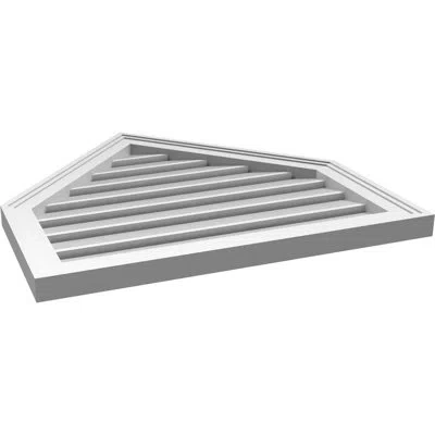 Ekena Millwork Peaked Top Surface Mount Signature Urethane Functional Gable Vent 13/12 Pitch, Primed Tan