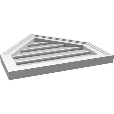Ekena Millwork Peaked Top Surface Mount Signature Urethane Functional Gable Vent 14/12 Pitch, Primed Tan