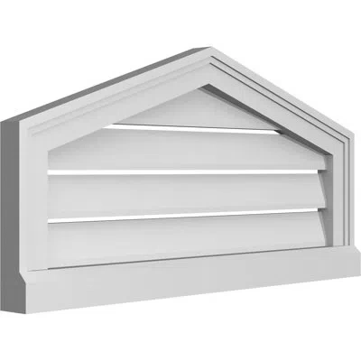Ekena Millwork Peaked Top Surface Mount Signature Urethane Functional Gable Vent 4/12 Pitch, Primed Tan