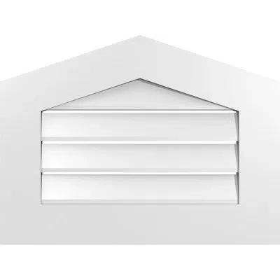 Ekena Millwork Peaked Top Surface Mount Signature Urethane Functional Gable Vent 4/12 Pitch, Primed Tan