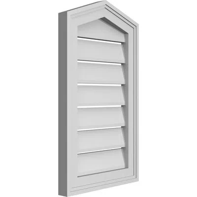 Ekena Millwork Peaked Top Surface Mount Signature Urethane Functional Gable Vent 4/12 Pitch, Primed Tan