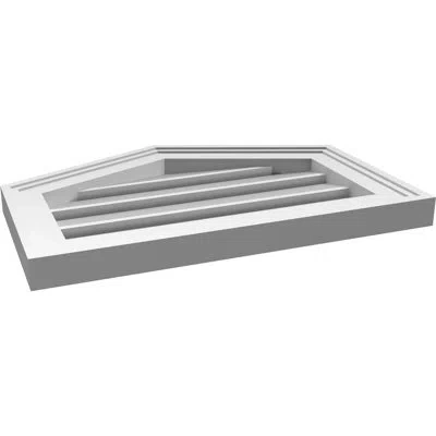 Ekena Millwork Peaked Top Surface Mount Signature Urethane Functional Gable Vent 5/12 Pitch, Primed Tan