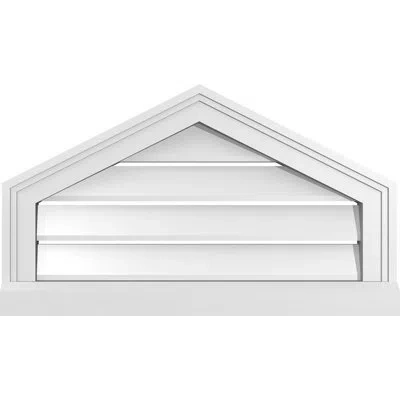 Ekena Millwork Peaked Top Surface Mount Signature Urethane Functional Gable Vent 6/12 Pitch, Primed Tan