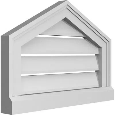 Ekena Millwork Peaked Top Surface Mount Signature Urethane Functional Gable Vent 6/12 Pitch, Primed Tan