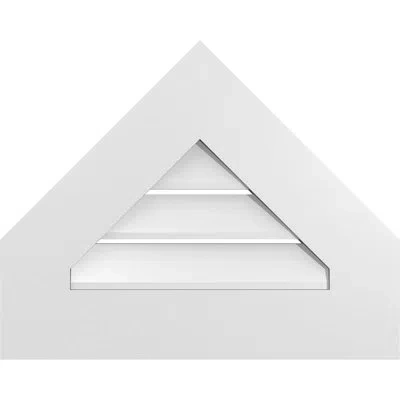 Ekena Millwork Peaked Top Surface Mount Signature Urethane Functional Gable Vent 6/12 Pitch, Primed Tan