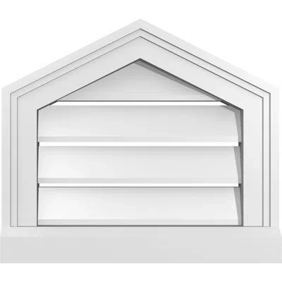 Ekena Millwork Peaked Top Surface Mount Signature Urethane Functional Gable Vent 6/12 Pitch, Primed Tan