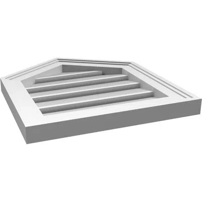 Ekena Millwork Peaked Top Surface Mount Signature Urethane Functional Gable Vent 8/12 Pitch, Primed Tan