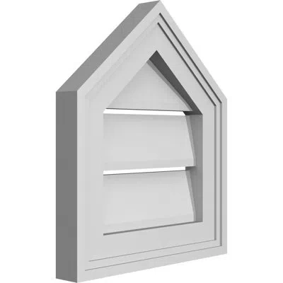 Ekena Millwork Peaked Top Surface Mount Signature Urethane Functional Gable Vent, Primed Tan