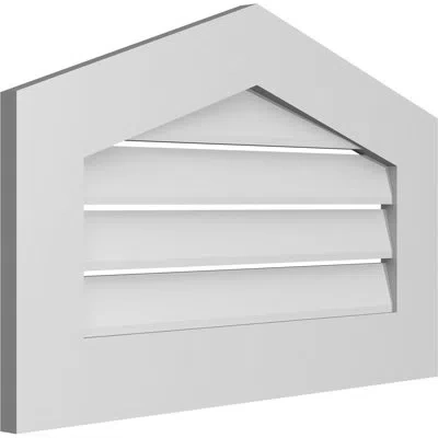 Ekena Millwork Peaked Top Surface Mount Signature Urethane Functional Gable Vent, Primed Tan
