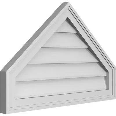 Ekena Millwork Peaked Top Surface Mount Signature Urethane Non-functional Gable Vent 10/12 Pitch Primed Tan