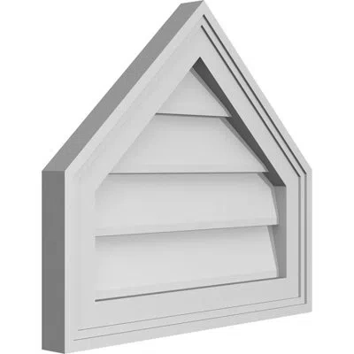 Ekena Millwork Peaked Top Surface Mount Signature Urethane Non-functional Gable Vent 11/12 Pitch Primed Tan