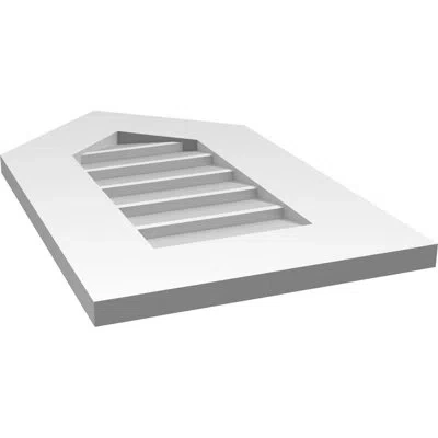Ekena Millwork Peaked Top Surface Mount Signature Urethane Non-functional Gable Vent 11/12 Pitch Primed Tan