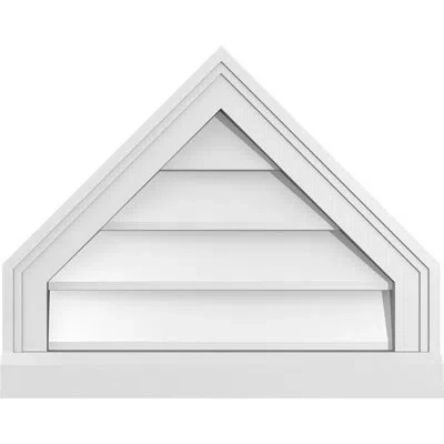Ekena Millwork Peaked Top Surface Mount Signature Urethane Non-functional Gable Vent 12/12 Pitch Primed Tan