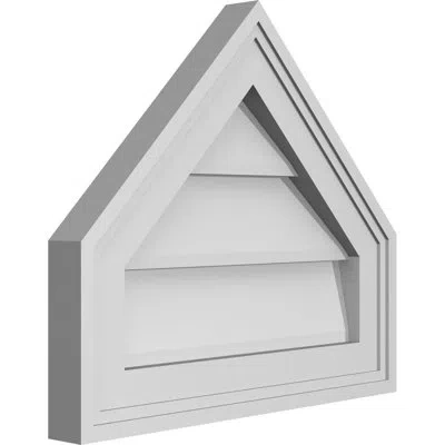 Ekena Millwork Peaked Top Surface Mount Signature Urethane Non-functional Gable Vent 12/12 Pitch Primed Tan