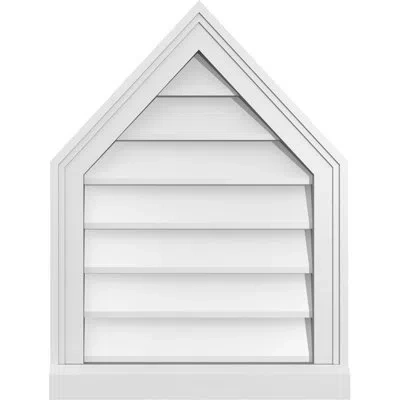 Ekena Millwork Peaked Top Surface Mount Signature Urethane Non-functional Gable Vent 13/12 Pitch Primed Tan