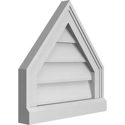Ekena Millwork Peaked Top Surface Mount Signature Urethane Non-functional Gable Vent 14/12 Pitch Primed Tan