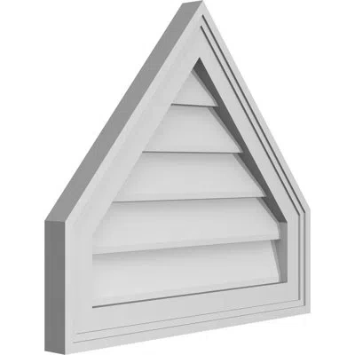 Ekena Millwork Peaked Top Surface Mount Signature Urethane Non-functional Gable Vent 14/12 Pitch Primed Tan