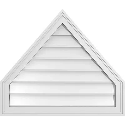 Ekena Millwork Peaked Top Surface Mount Signature Urethane Non-functional Gable Vent 14/12 Pitch Primed Tan