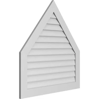 Ekena Millwork Peaked Top Surface Mount Signature Urethane Non-functional Gable Vent 14/12 Pitch Primed Tan