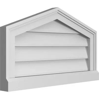 Ekena Millwork Peaked Top Surface Mount Signature Urethane Non-functional Gable Vent 14/12 Pitch Primed Tan