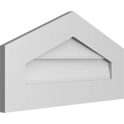 Ekena Millwork Peaked Top Surface Mount Signature Urethane Non-functional Gable Vent 5/12 Pitch Primed Tan