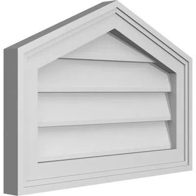 Ekena Millwork Peaked Top Surface Mount Signature Urethane Non-functional Gable Vent 5/12 Pitch Primed Tan