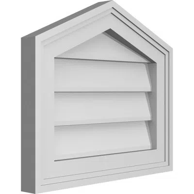 Ekena Millwork Peaked Top Surface Mount Signature Urethane Non-functional Gable Vent 5/12 Pitch Primed Tan