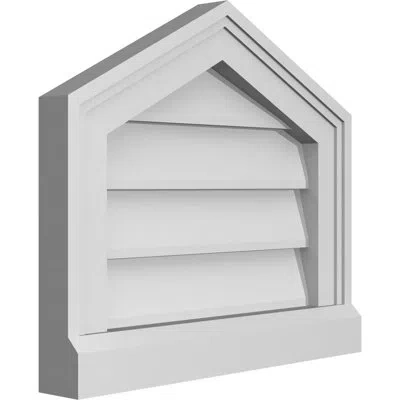Ekena Millwork Peaked Top Surface Mount Signature Urethane Non-functional Gable Vent 6/12 Pitch Primed Tan