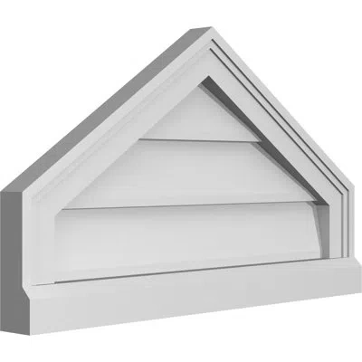 Ekena Millwork Peaked Top Surface Mount Signature Urethane Non-functional Gable Vent 8/12 Pitch Primed Tan
