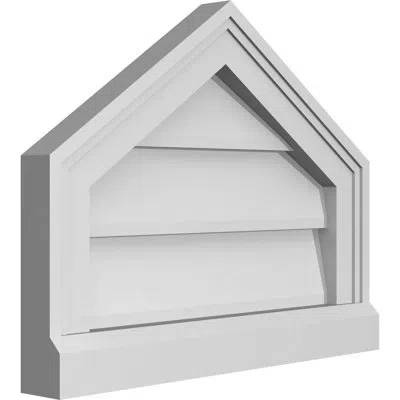 Ekena Millwork Peaked Top Surface Mount Signature Urethane Non-functional Gable Vent 8/12 Pitch Primed Tan