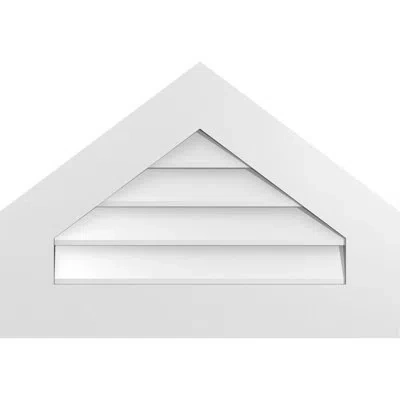 Ekena Millwork Peaked Top Surface Mount Signature Urethane Non-functional Gable Vent 9/12 Pitch Primed Tan
