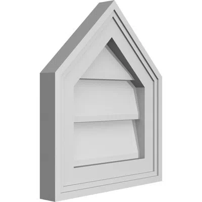 Ekena Millwork Peaked Top Surface Mount Signature Urethane Non-functional Gable Vent Primed Tan