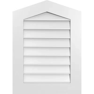 Ekena Millwork Peaked Top Surface Mount Signature Urethane Non-functional Gable Vent Primed Tan