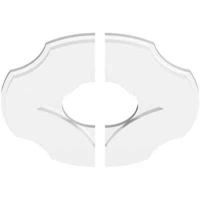 Ekena Millwork Percival Architectural Grade Pvc Contemporary Ceiling Medallion, Two Piece