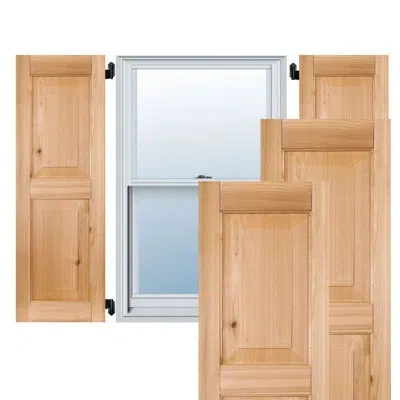 Ekena Millwork Pine Raised Panel Shutters (per Pair) In Unfinished