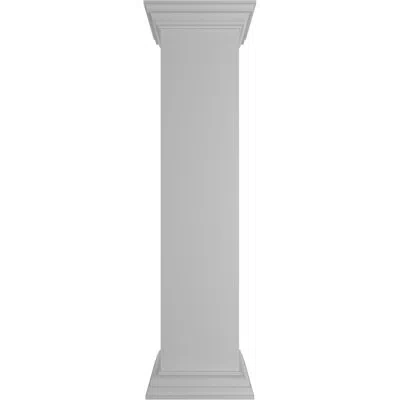 Ekena Millwork Plain Newel Post With Flat Capital & Base Trim (installation Kit Included) In White