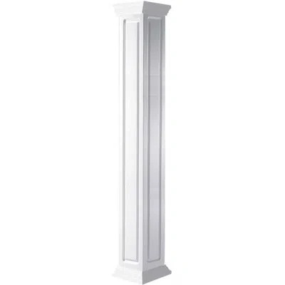 Ekena Millwork Premium Square Non-tapered Raised Panel Pvc Endura Craft Column Wrap Kit, Standard Capital & Base In White