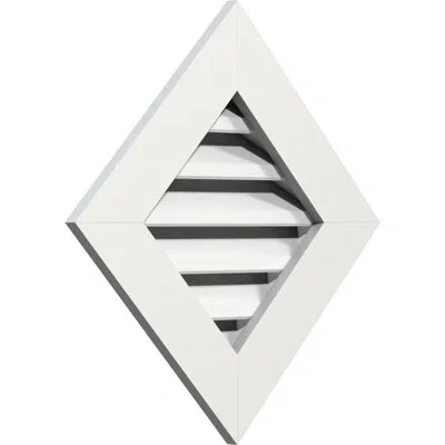 Ekena Millwork Pvc Diamond Gable Vent With Flat Trim Frame In White