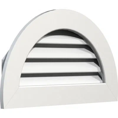 Ekena Millwork Pvc Half Round Gable Vent With Flat Trim Frame In White