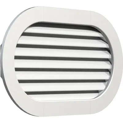 Ekena Millwork Pvc Horizontal Round Ended Gable Vent With Flat Trim Frame In White