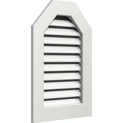 Ekena Millwork Pvc Octagonal Top Gable Vent With Flat Trim Frame In White