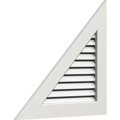 Ekena Millwork Pvc Right Triangle - Left Side Gable Vent With Flat Trim Frame In White