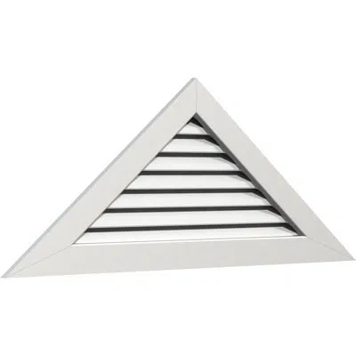 Ekena Millwork Pvc Right Triangle - Right Side Gable Vent With Flat Trim Frame In White