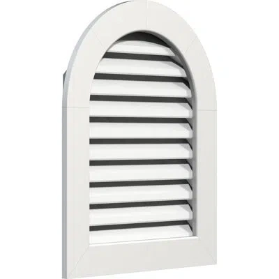 Ekena Millwork Pvc Round Top Gable Vent With Flat Trim Frame In White