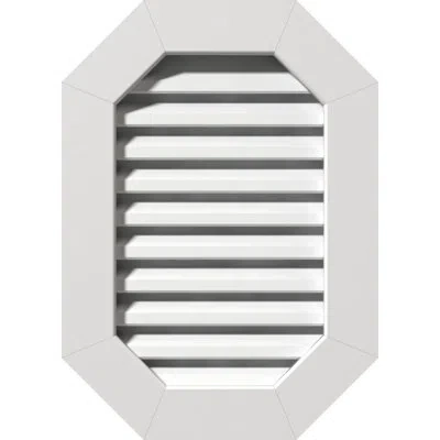 Ekena Millwork Pvc Vertical Elongated Octagon Gable Vent With Flat Trim Frame In White